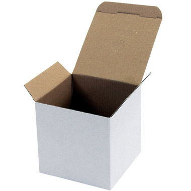 Skládací krabice z vlnité lepenky, 3 vrstvá, 118 x 118 x 115 mm - bílá,  samoskládací dno - Transpak CZ s.r.o - e-shop